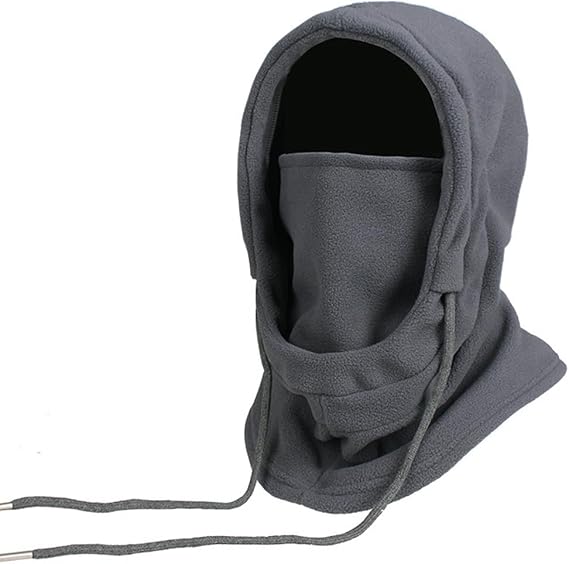 Maylrvjv Balaclava Face Mask Fleece Winter Hood Ski Mask for Women Men Drawstring Face Cover Hat Coldproof Warm Cap Scarf