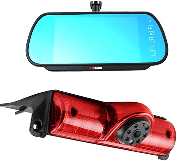 Backup Camera Compatible for Chevrolet Express GMC Savana Cargo Van Transporter Chevy Express/GMC Savana Explorer Replace Thrid Brake Light (with Monitor)