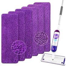 Reusable Mop Pads for Swiffer PowerMop,6 Pack Chenille and Microfiber Power Mop Pads Refills for 13 ''-15 '' SprayMop,Machine Washable Pads Replacement for Multi-Surface Floor Cleaning