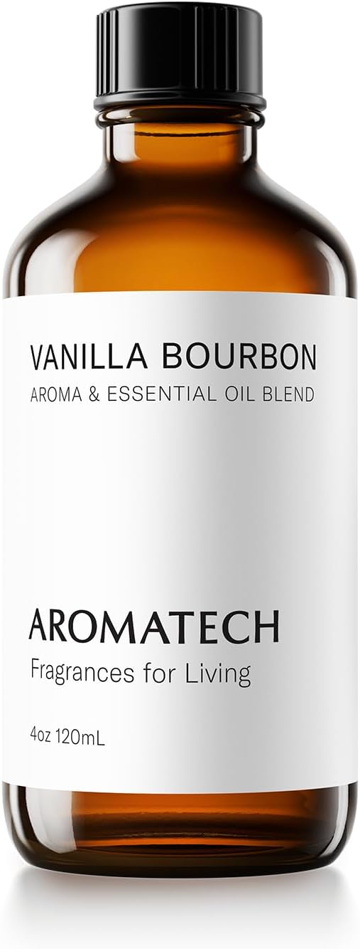 AromaTech Vanilla Bourbon Aroma Essential Oil Blend: Luxury Hotel Inspired Aromatherapy with Vanilla Bean, Bourbon & Oak Barrel for Ultrasonic Diffusers & Nebulizers (4 Fl Oz (Pack of 1))