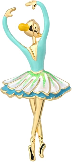 Healeved 1pc Ballet Girl Shape Alloy Brooch Fashion Decor Brooch Lightweight Corsage Pin for Women Dress Sky