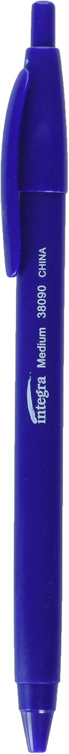 Integra Ballpoint Pens, Retractable, Medium Point, Blue BarrelInk ITA38090