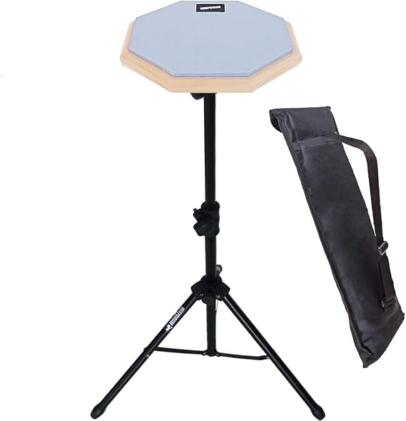 keepdrum DP-GY8 Practice Set Drum Pad Grey with Exercise Pad Stand and Bag