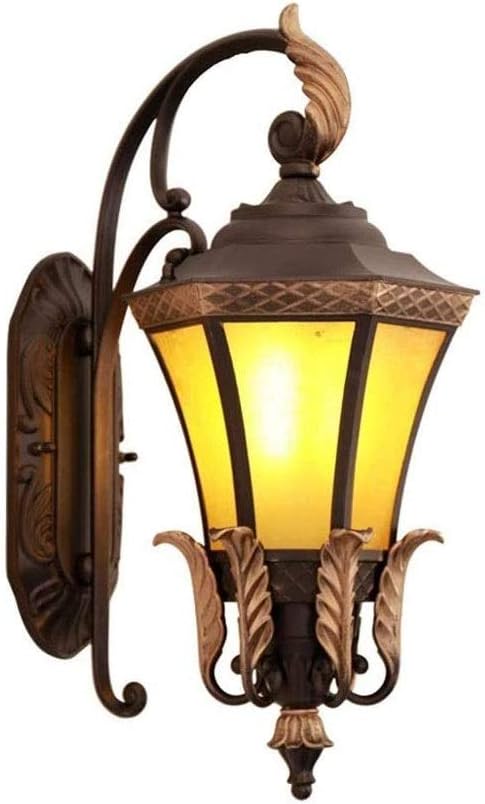 Wall Lamp European Victoria Outdoor Wall Lamp Fixture Bronze Finish Villa Courtyard Corridor Wall Light Frosted Glass Lantern E27 Waterproof Aluminum Metal Sconce for Garden Terrac