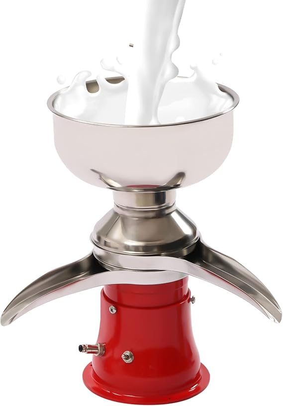 Electric Milk Separator Machine, 50L/H Cream Separator for Goat & Cow Milk, 304 Stainless Steel Food Grade, Make Homemade Butter & Skim Milk, Easy Clean Centrifugal Dairy Separator with US Plug