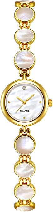 Women's Bracelet Watch | Circle Quartz Waterproof Watch Vintage Shell Dial