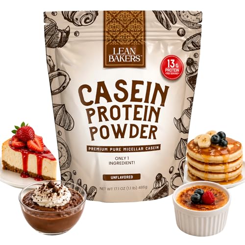 Casein Protein Powder, Pure Micellar Casein, Gluten Free, for Baking high Protein Low Calorie Snacks, no sweeteners, 1.1lb