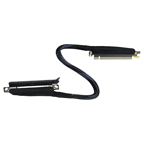 Angles Orientation PCIe5.0 X16 Graphics Card Extender Reinforced Braide Cable 180 Degree Flexible Routing Solution