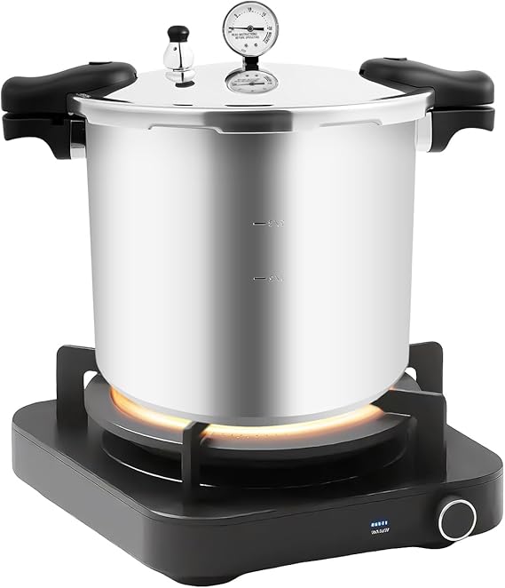 22L/23Qt Aluminum Alloy Pressure Cooker, Thickened Explosion-Proof Pressure Cooker with Pressure Observation,Large Capacity Pressure Canner for Home Kitchen Restraurant Apartment Camping