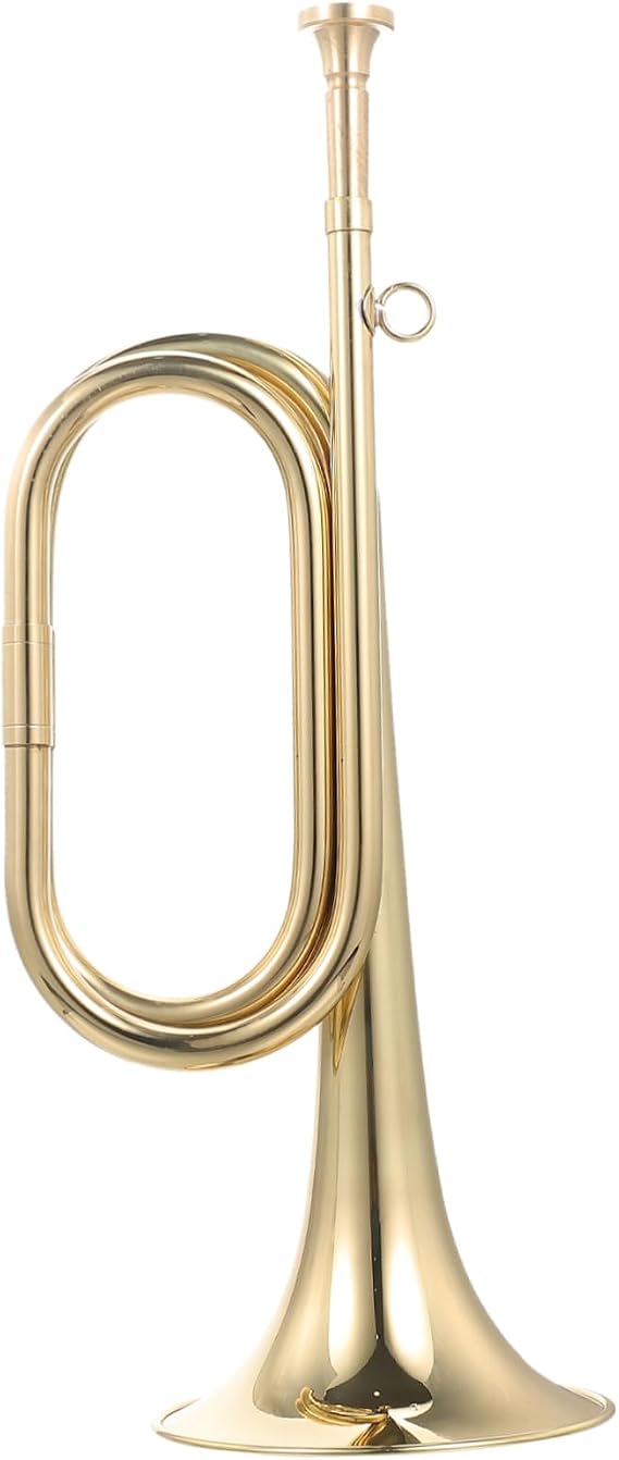 Totority Vintage Bugle Trumpet Bugle Horn Trumpet Taps Copper Morning Old Style Copper Golden Wind Instrument Music