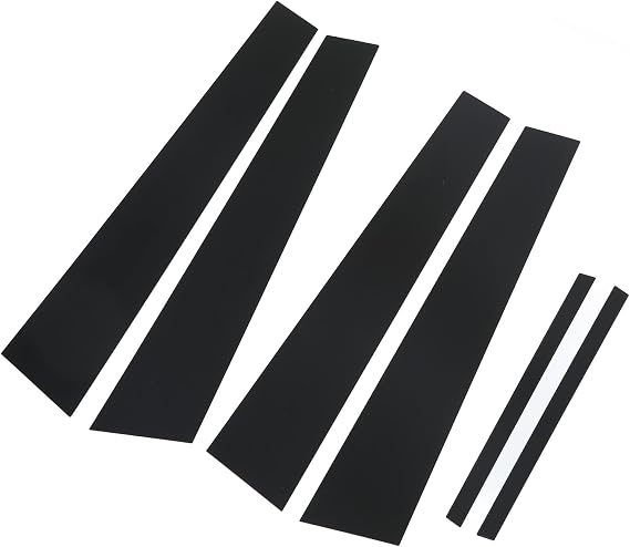 Gloss Black Pillar Post Decal Trim and Side Door Window Cover Trim Replacement for, 6pcs (#2)