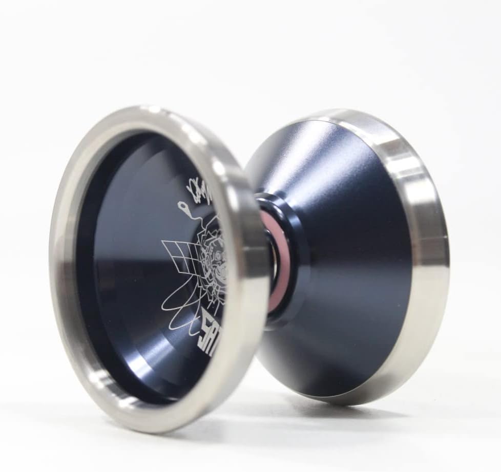C3yoyodesign Satinav Yo-Yo - バイメタル - チタンリング - Leo Chan Matsumoto Signature YoYo ミッドナイトブルー