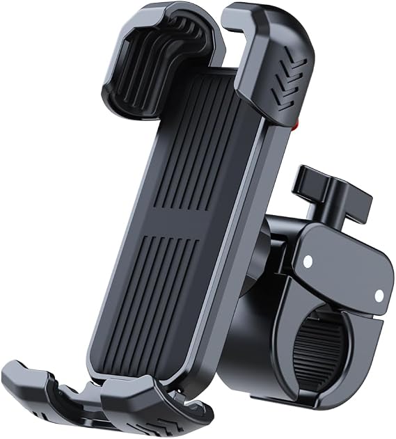 Bicycle Phone Holder,Bike Cell Phone Holder for iPhone 17 16 15 14 13, Galaxy S24 S25 & 4.5-7" SmartPhone,360 Rotatable Handlebar Phone Mount for Scooter ATV Road Mountain Bike Golf Car Navigation