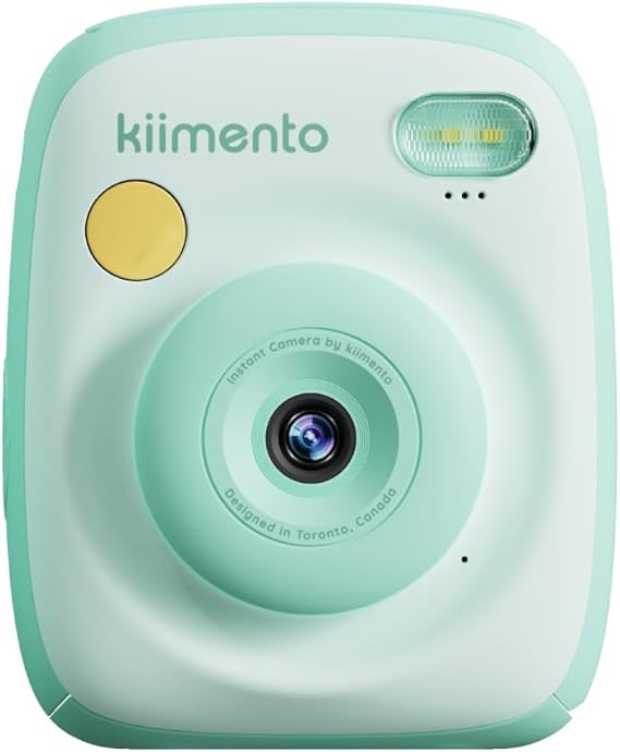 kiimento Instant Print Digital Camera, Ink-Free Thermal Printing with 4 Color-Themed Paper Options, 2.4 HD Screen, Selfie Lens, 48MP Photo, 1080p Video, 32GB Memory Card Model P2 (Mint)
