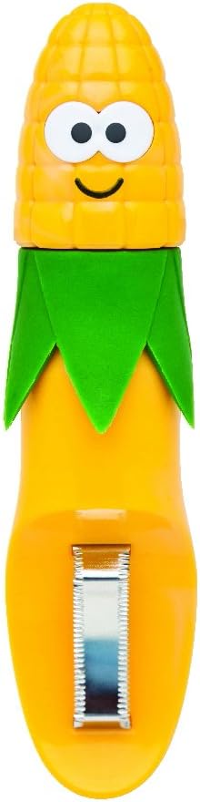 Joie Corn Cob Stripper, Durable Stainless Steel Blades, Secure Contoured Grip, Compact Peeler Cuts in Both Directions to Remove Kernels, Cute Kitchen Gadget, Great Canning Tool