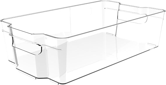 Richards American Dream Fridge Fruit Storage Containers Stackable Fruit And Vegetable Storage For Refrigerator - Pantry Bins With Handle - Clear Plastic, BBA-free, 14.8" W x 8.3" D x 3.9" H