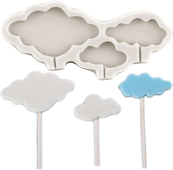 3D Clouds Lollipop Silicone Fondant Molds