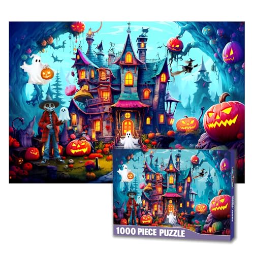 1000 Pieces Puzzle for Adults, Halloween, Horror Haunted House Puzzle Pieces,Holiday Party Gifts Puzzles Halloween -1, 1000