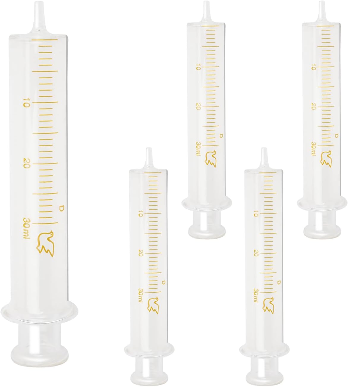 5 Pack 30ml Glass Syringe With Caps for Liquid,Borosilicate Glass Syringes for Oil or Glue Applicator,No Needle