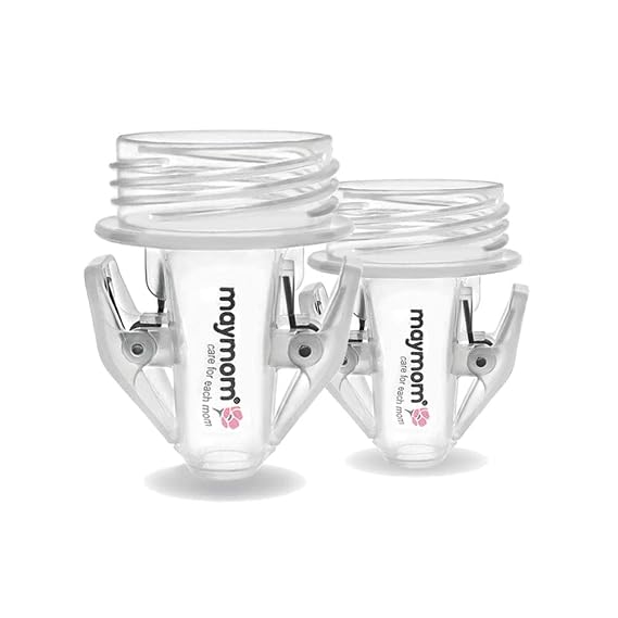 Maymom Breastmilk Storage Bag Adapters Compatible with Avent, Spectra S1, S2 Pumps with Wide Mouth Flange; Clear BPA Free Material; Boiling Water Safe; Do Not Use Microwave or Steamer Bag to Sanitize