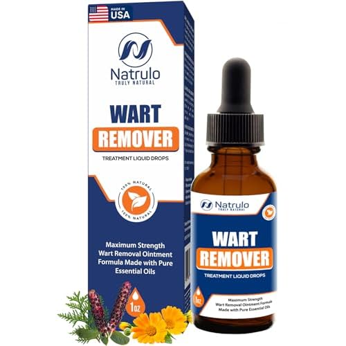 Natural Wart Remover Treatment Liquid Drops – Fast, Safe for Kids, Maximum Strength Wart Removal Ointment with Pure Essential Oils – No Pain, No Scarring, Easy to Use on Face, Neck, Body, Hands, Feet
