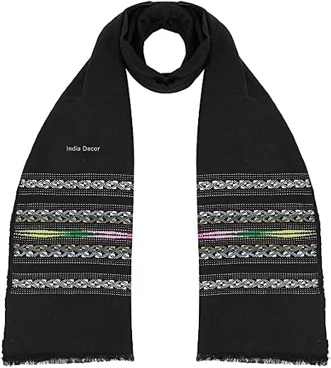 INDIADECOR Indian handwoven woollen stole, women scarf, unisex scarf, handmade woollen stole, woollen scarf