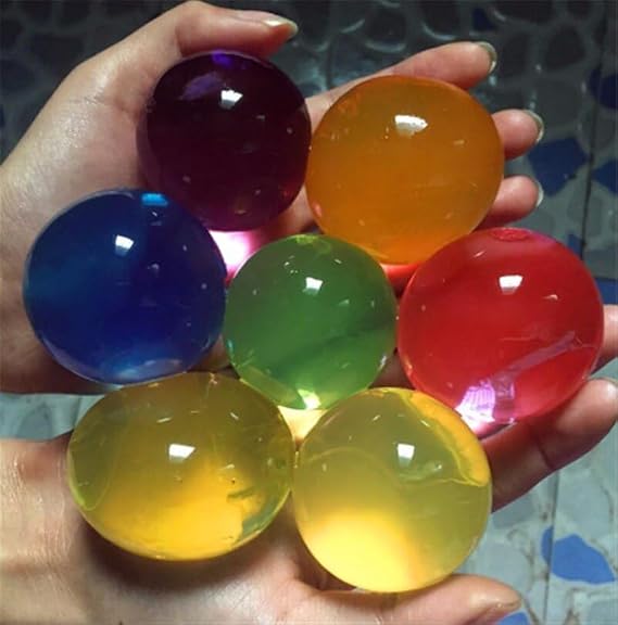 SSKR Crystal Round Jumbo Jelly Water Balls, Monster Rubber Jelly Beads Growing Orbezz - Pack of 80 Pcs | Jumbo Size