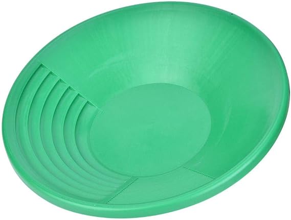 Gold Panning Pan, 15 inch Green Plastic Gold Mining Pan, for Mining Prospecting, River Panning Gold Rushing, for Beginners and Hobbyist