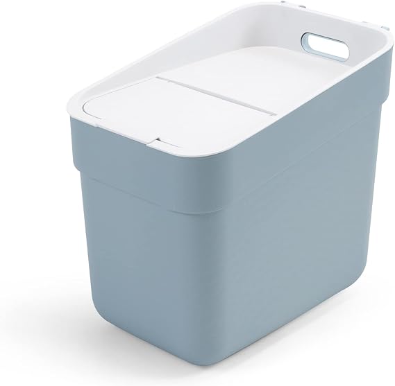 CURVER Ready to Collect 100% Recycled 20L Kitchen Accessories Recycling Lift Top Bin Smoked Grey with Light Grey Lid