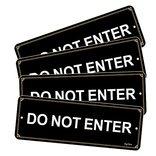 4 Pack Do Not Enter Signs Outdoor Reflective Aluminum Warning Metal Sign for Home Room and Business Office Rust Resistant Weatherproof Indoor Outdoor Use 9 x 3 Inch