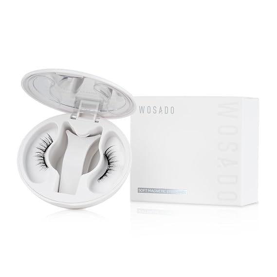 WOSADO Soft Magnetic Eyelashes [No.07 Diamond Black] 21.5mm with Applicator Kit,Reusable Glue-free Wispy Magnetic Lashes, Cruelty-free False Lashes, Waterproof, Lightweight, Suit for Heavy Makeup