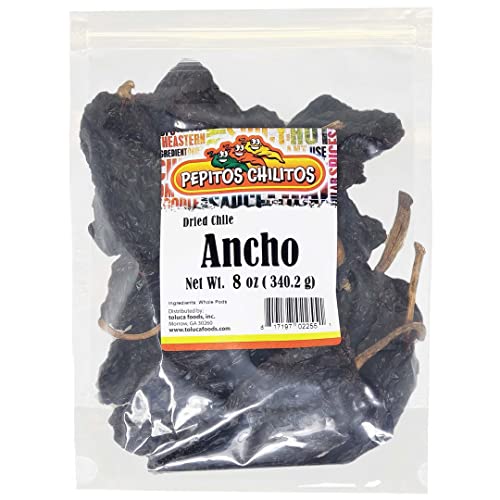 PEPITOS CHILITOSChile Ancho 8 oz. Resealable Bag - Natural and Premium - Great For Mexican Recipes Like Salsa, Tamales, and Stews.