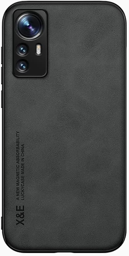 Kepuch Silklike Case for Xiaomi 12 Lite - Cover Bumper Built-in Metal Plate for Xiaomi 12 Lite - Black