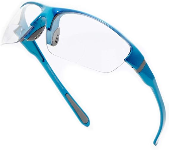 VITENZI Bifocal Safety Glasses with Readers Wrap Around Magnifying Reading Protective Goggles for Men Women - Rome