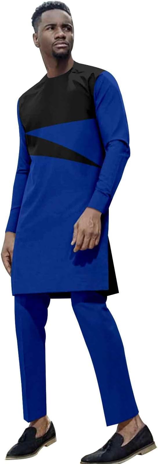 African Clothing for Men O-neck Full Sleeve Long Shirts and Pants 2 Piece Set Plus Size Casual Outfits