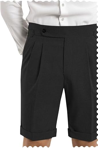 Mens Linen Shorts Classic Gurkha Casual Business Lightweight Summer Dress Shorts