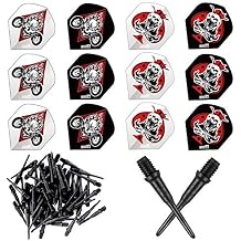 ONE80 Matt Black Soft Tips Replacement Dart Point 2BA Thread - 6 Pcs Durable Extra Thick Dart Flight