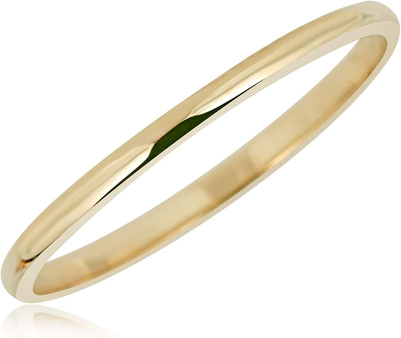 AVORA 10K Yellow Gold Plain Band Stackable Ring- Size 1-8