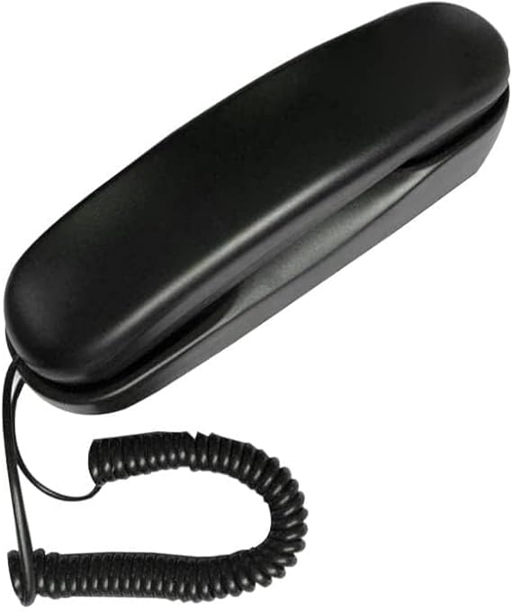 Trimline Corded Phone Black Slim Landline Corded Phone for Seniors Desk/Wall Mountable Telephone Home