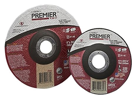Carborundum 05539502889 Zirconia Alumina Type 27 Depressed Center Wheel, 9", 1/4", 24 Grit, 5/8-11 UNC, 6600 rpm, Carbo Premier Red
