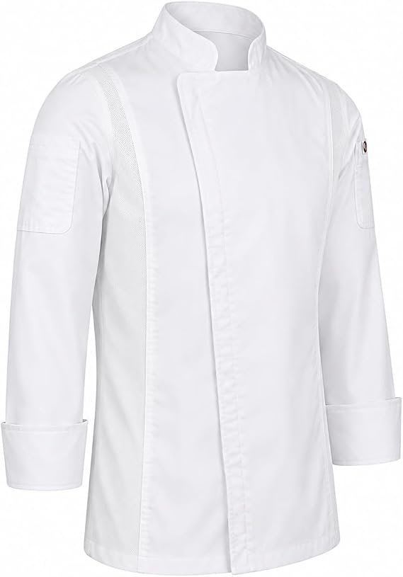ChefsCloset Long Sleeve William Chef Coat, Modern Zipper Chef Jacket