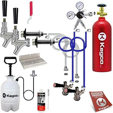 Kegco Ultimate 2-Tap Door Mount Kegerator Conversion Kit with 5 lb. CO2 Tank