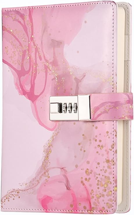 Diary with Lock for Girls Boys and Women Lockable Leather Journal with Combination Lock Refillable Lined Paper Locking Diaries A5