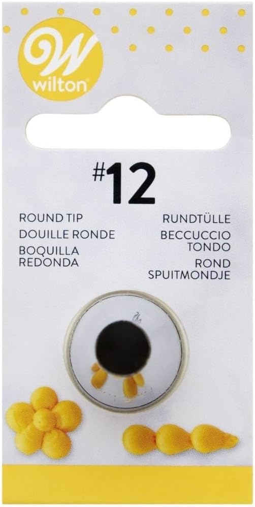 Round Decorating Piping Tip #12 | Round decorating tip is ideal for balls, dots, lettering, outlines and figure piping.
