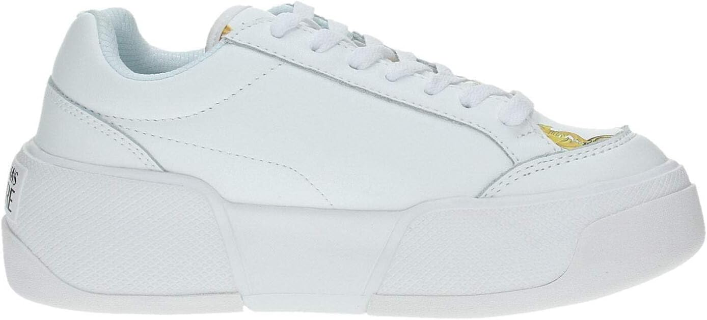 VERSACE JEANS COUTURE Womens White Baroque Accent Platform Sneakers-EU39