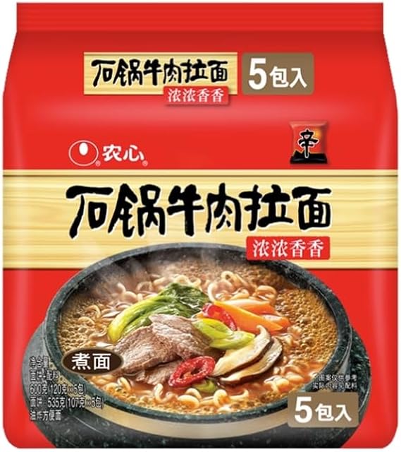 ikondecor Infinitely Great Home Decor Center 5PCS/Pack Chinese Food Snack Instant Noodles Nong Shim SHIN Ramyun Noodles Nongshim Spicy Ramen (石锅牛肉拉面)
