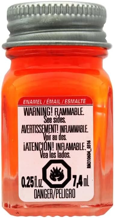 Testors Enamel Paint .25oz, Orange Fluorescent
