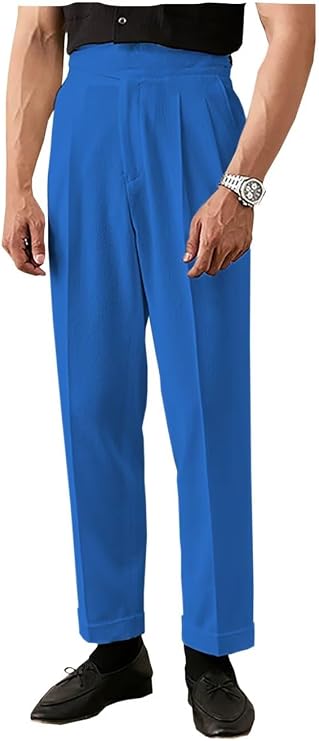 Men's Linen Beach Pants Lightweight Summer Dress Suit Pants