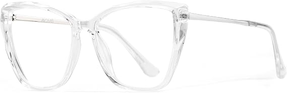 Blue Light Blocking Glasses Cat Eye Stylish Computer Eyeglasses UV Ray Filter Women AB3304 (Clear)