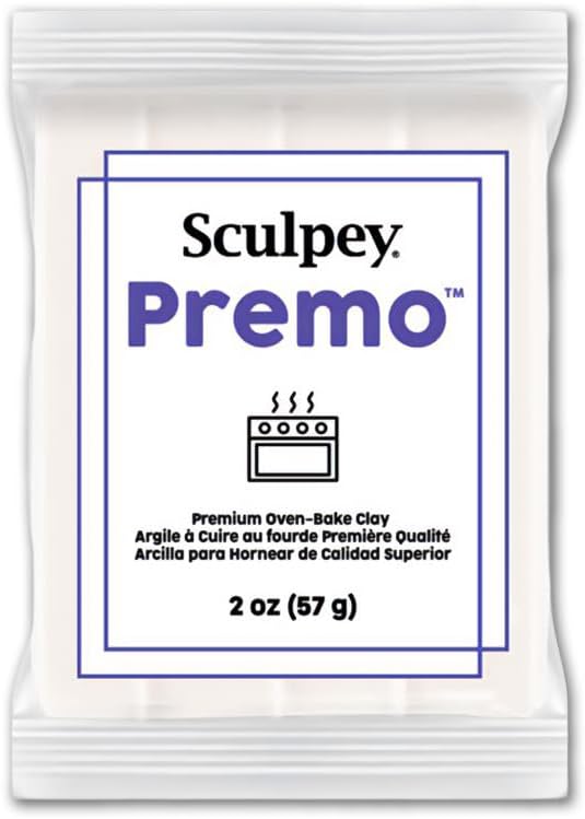 Sculpey Premo Sculpey Polymer Clay 2 Ounces-White Translucent (PE02 5527)